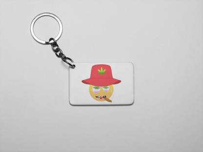 Rushaan Thug Emoji- Printed Acrylic Keychains(Pack Of 2) Key Chain