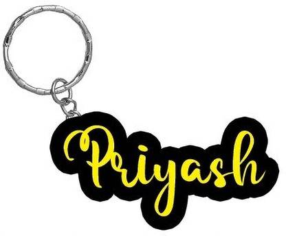SY Gifts Priyash Name Black Yellow Name Keychain Key Chain