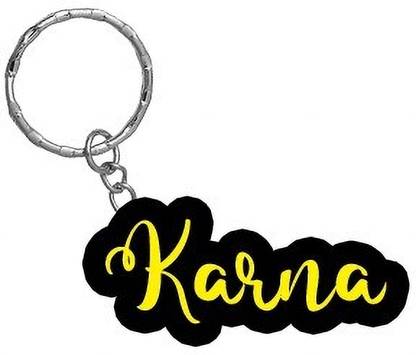 SY Gifts Karna Name Black Yellow Name Keychain Key Chain