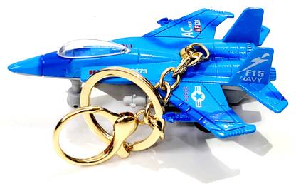 ADOREAL AEROPLANE KEYCHAIN AND KEYRING BLUE METALLIC Key Chain