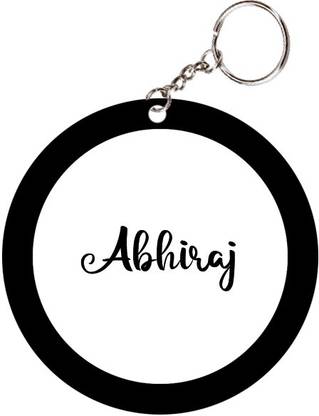 SY Gifts Abhiraj Name Black Keychain Key Chain