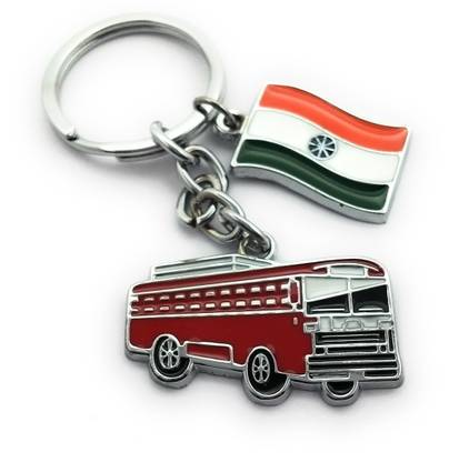 High Choice Red Bus India Metal Key Chain