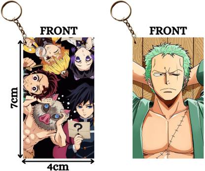 Hariyaali Enterprises LLP DON'T LOOK HERE TANJIRO X ZORO IS MAD Unique Style 2 pcs Combo Key Chain