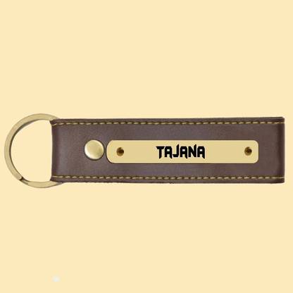 SY Gifts Tajana Name Brown Artificial Leather Keychain Key Chain
