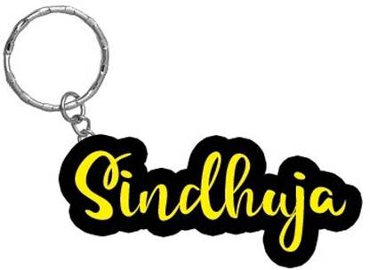 SY Gifts Sindhuja Name Black Yellow Name Keychain Key Chain