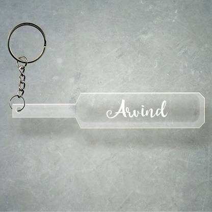 SY Gifts Cricket Bat Logo Design With Arvind Name Key Chain