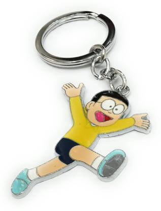 swagtreg Metallic Nobita Jumping and Smiling Key Chain