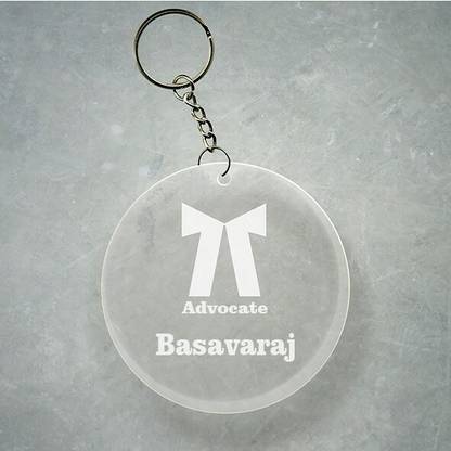 SY Gifts Advocate Logo Desigh With Basavaraj Name Key Chain