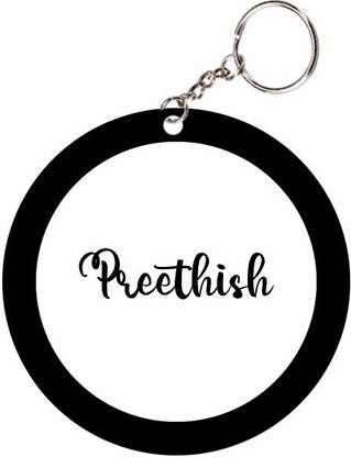 SY Gifts Preethish Name Black Keychain Key Chain