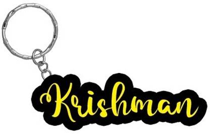 SY Gifts Krishman Name Black Yellow Name Keychain Key Chain