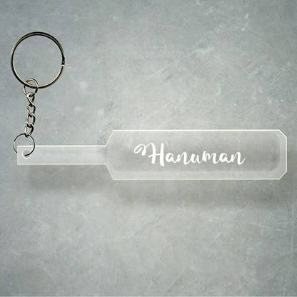 SY Gifts Cricket Bat Logo Design With Hanuman Name Key Chain