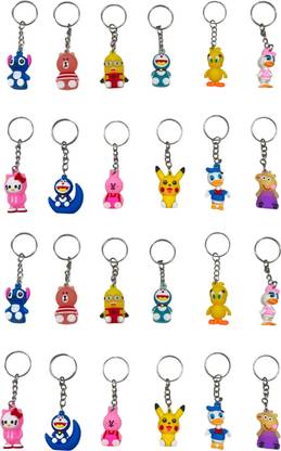 SRD TRADERS Famous Cartoon Keychains (Pack of 24) Mix Cartoon keychains | Return Gift Pack Key Chain