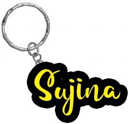 SY Gifts Sujina Name Black Yellow Name Keychain Key Chain