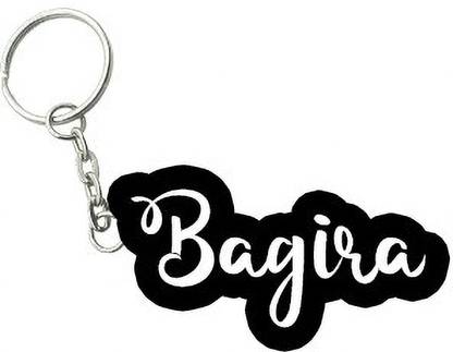 SY Gifts Bagira Black White Name Keychain Key Chain