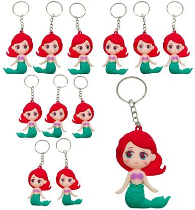 Birthday Popper Mermaid Theme Keychains | Set of 12 | Birthday Party Return Gifts Key Chain