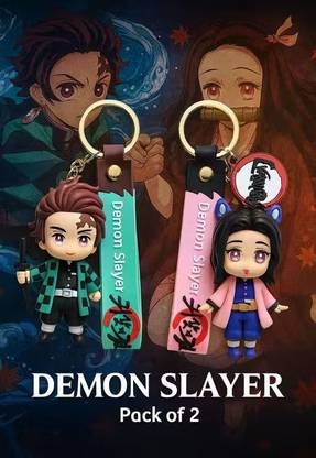 World Gift Mart Anime Family Combo Keychain Set|Demon Slayer (Tanjiro,Shinobu,Zenitsu) Pack of 3 Key Chain