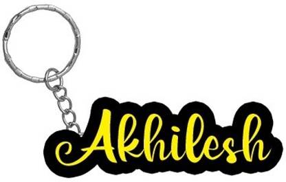SY Gifts Akhilesh Name Black Yellow Name Keychain Key Chain