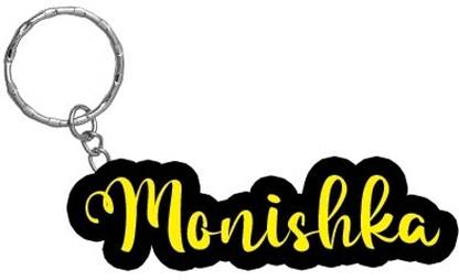 SY Gifts Monishka Name Black Yellow Name Keychain Key Chain
