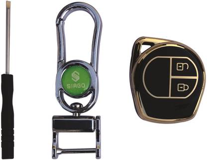 SIAGO Soft TPU Car Key Cover Compatible with Maruti Suzuki 2 Button With key cover Key Chain
