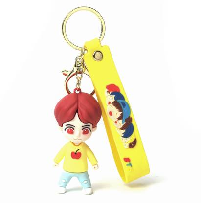 Daiyamondo B-T-S Suga World Famous Korean Pop Singer 3D key ring of Silicon With Long RIbon Key Chain