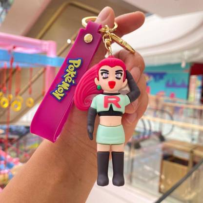 Mubco Pokemon Jessie 3D Keychain | Strap Charm & Hook | PVC Cartoon Model Toys Gift Key Chain
