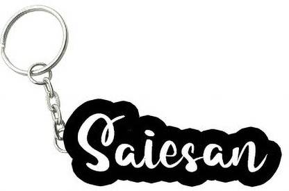 SY Gifts Saiesan Black White Name Keychain Key Chain