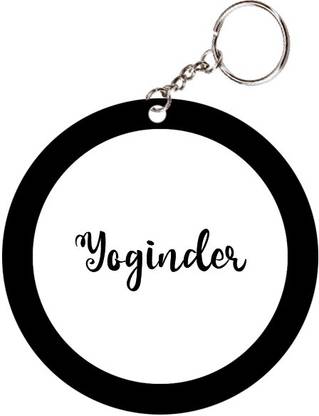 SY Gifts Yoginder Name Black Keychain Key Chain
