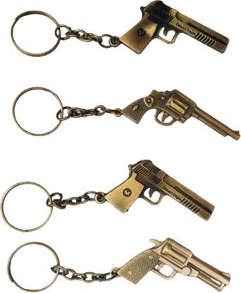 Newview BROWN 4 GUN PISTOL REVOLVER GUN KEYCHAIN Key Chain