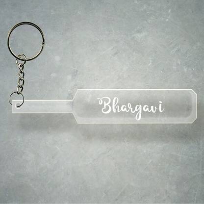 SY Gifts Cricket Bat Logo Design With Bhargavi Name Key Chain