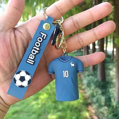 Mubco Mbappe Football Jersey 3D Keychain | Strap Charm & Hook | PVC Model Gift Key Chain