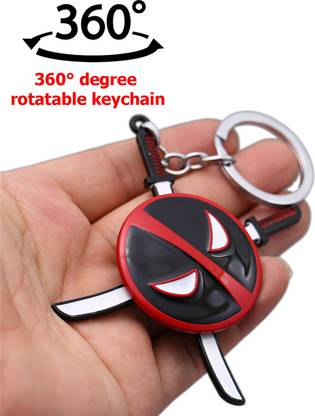 Orelius Fire Metal Deadpool With Swords Chrome Finish premium quality Key Chain