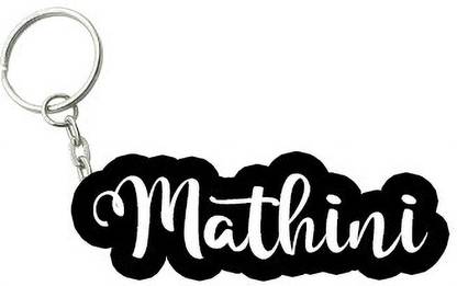 SY Gifts Mathini Black White Name Keychain Key Chain