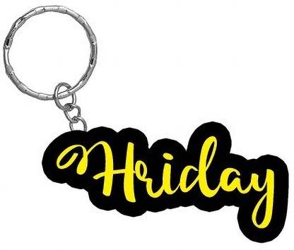 SY Gifts Hriday Name Black Yellow Name Keychain Key Chain