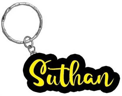 SY Gifts Suthan Name Black Yellow Name Keychain Key Chain