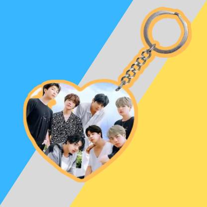 gift zone Bts Keychain For Bts Army , Bts Army Photo Heart Shape Acrylic ( Pack of 1 ) Key Chain
