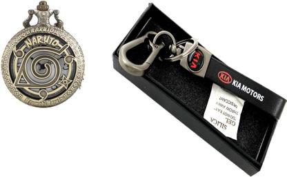 gtrp Vintage Pocket Watch Naruto Character Japanese Anime+Kia For Cars HEAVY QUALITY Key Chain
