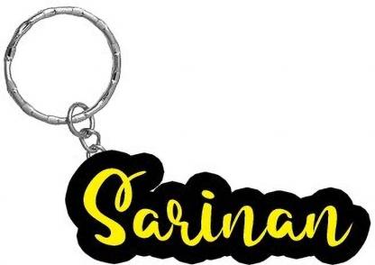 SY Gifts Sarinan Name Black Yellow Name Keychain Key Chain