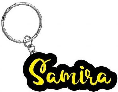 SY Gifts Samira Name Black Yellow Name Keychain Key Chain