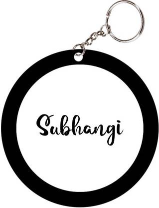 SY Gifts Subhangi Name Black Keychain Key Chain