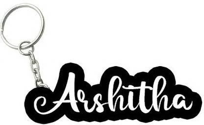 SY Gifts Arshitha Black White Name Keychain Key Chain