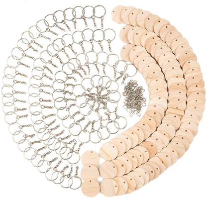 Ecomology 50 Pcs Round Shape Key Chain (55 x 55) mm | It is Suitable for All Type of Craft Key Chain