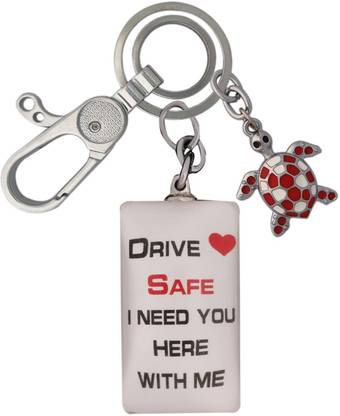 HANDSOME ISK HighQuality 3D Drive Safe With Locking Lock Red turtle Key Chain