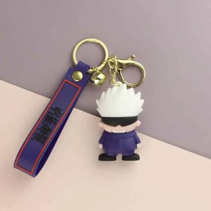 kawaii kart Jujutsu Kaisen Chibi Keychain - Gojo Satoru | Premium 3D Rubber Figure keyring Key Chain