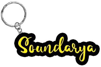 SY Gifts Soundarya Name Black Yellow Name Keychain Key Chain
