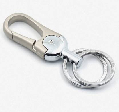 Jdp Novelty Stylish Hook Locking Silver Metal Carabiner Double Ring Metal KeyChain.8015 Key Chain