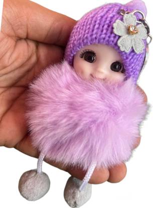 NSV Cute Eyes Baby Doll Keychain | Soft Doll Keyring Key Chain