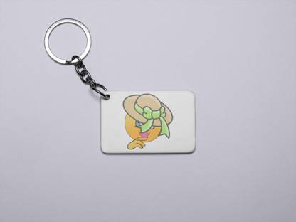 DOGAR ESSENTIALS Shy Emoji- Printed Acrylic Keychains(Pack Of 2) Key Chain