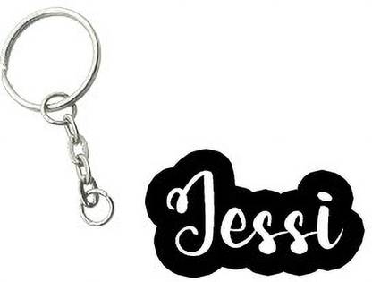 SY Gifts Jessi Black White Name Keychain Key Chain