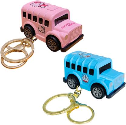 TLISMI Cute Bus Keychain for Boys, Girls, Home, School & Office Bags (Pack of 2) Key Chain