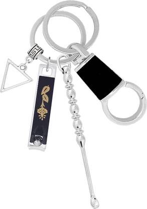 KYP Fashion Ear Cleaner Ear Pick Nail Cutter clipper With Keyring Stylish Triangle Pendant Key Chain